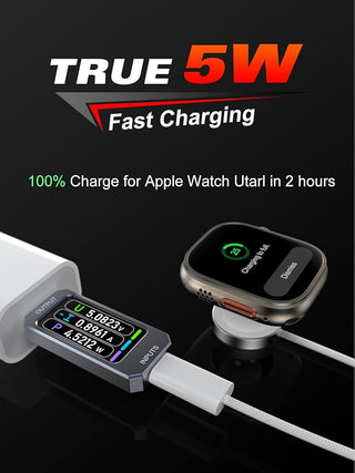 A2515 5W USB C Fast Watch Charger for Apple Watch Series Ultra2,Ultra,9,8,7,USB - C Braided Watch Charging Cable - ALK DESIGNS