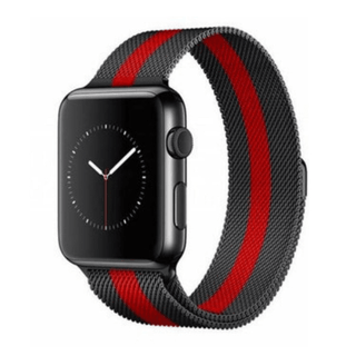 ALK Classic Milanese Band for Apple Watch in Black Red - ALK DESIGNS