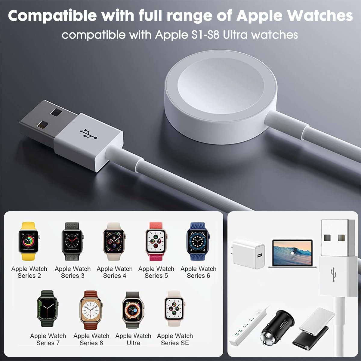 Apple Watch Charger Cable Apple Watch Charger Magnetic Fast Secure