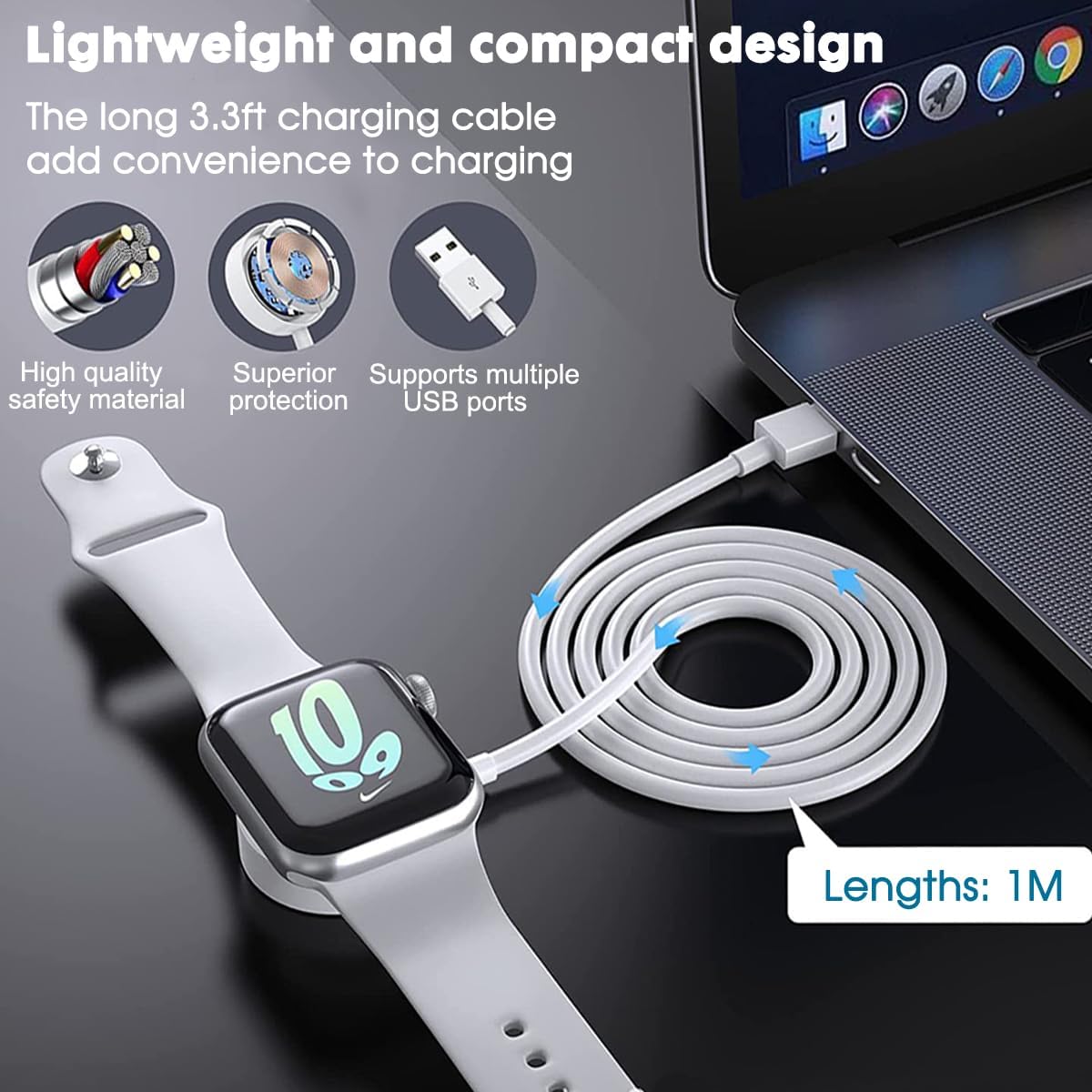 Apple Watch Charger Magnetic Fast Secure iWatch Charger Cable