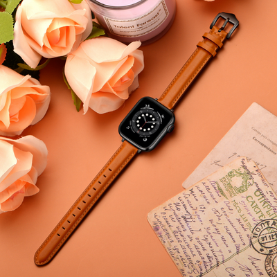 ALK Caviar Leather Band for Apple Watch in Brown Coal