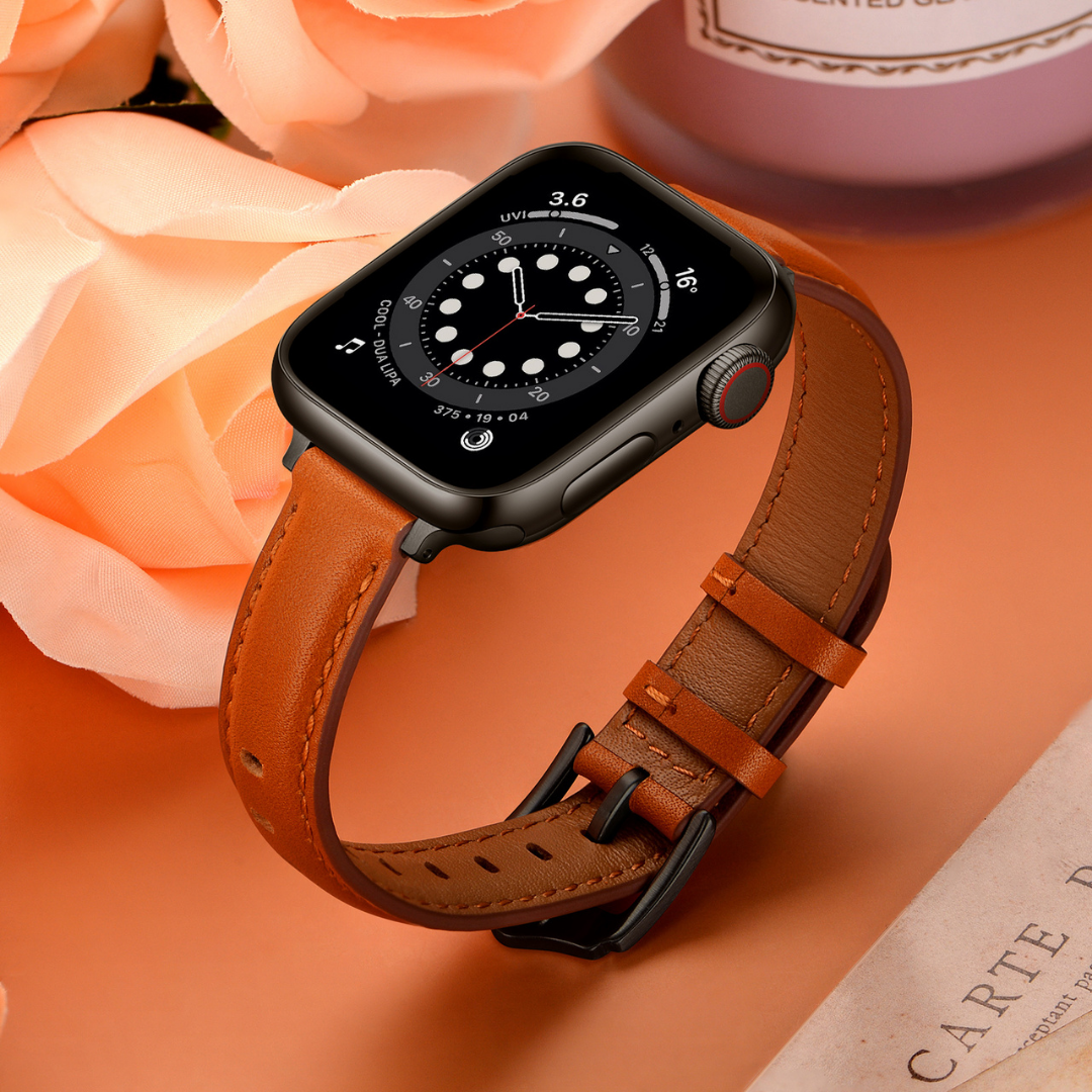ALK Caviar Leather Band for Apple Watch in Brown Coal