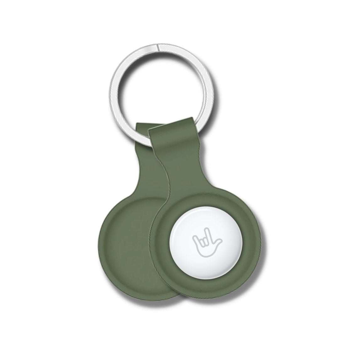 ALK AirTag Silicone Keychain Cover in Dark Green - ALK DESIGNS