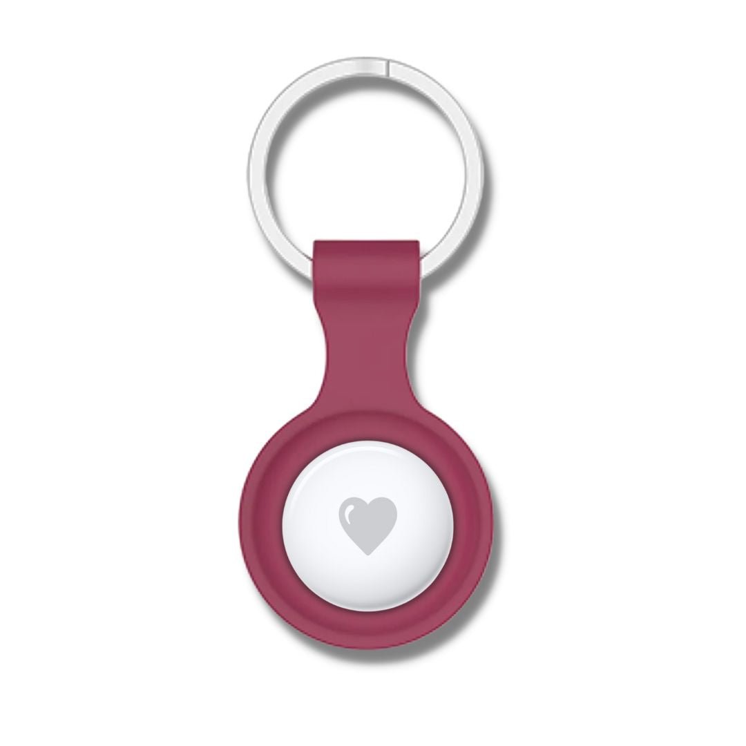 ALK AirTag Silicone Keychain Cover in Pomegranate - ALK DESIGNS