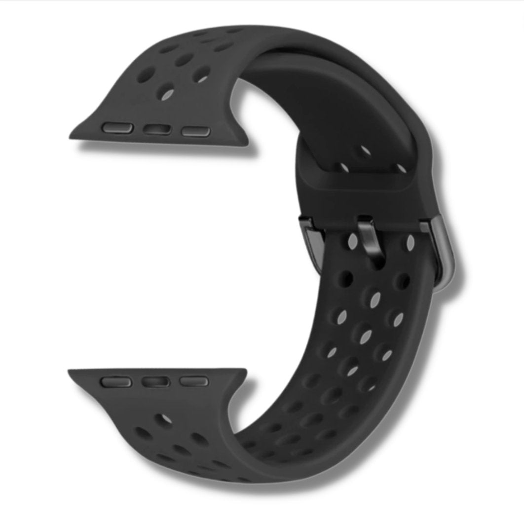 ALK Buckle Silicone Band for Apple Watch in Black - Alk Designs