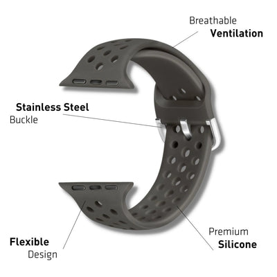 ALK Buckle Silicone Band for Apple Watch in Cocoa - Alk Designs