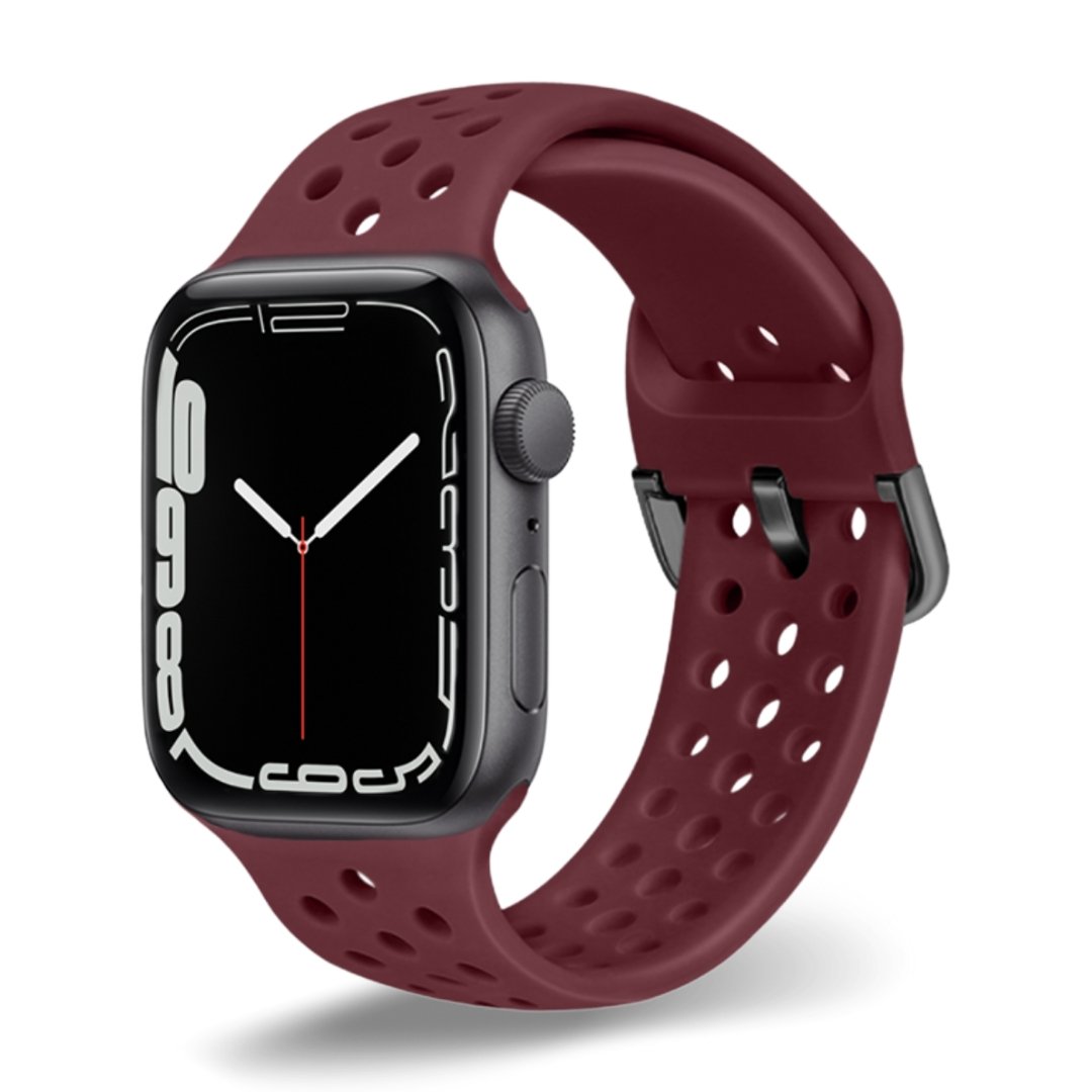 ALK Buckle Silicone Band for Apple Watch in Dark Red - Alk Designs