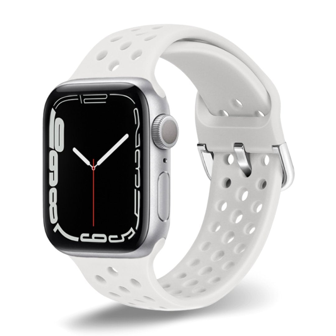 ALK Buckle Silicone Band for Apple Watch in Light White - Alk Designs