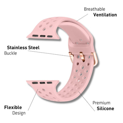 ALK Buckle Silicone Band for Apple Watch in Pink - Alk Designs