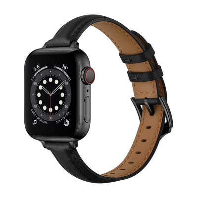 ALK Caviar Leather Band for Apple Watch in Black Coal - Alk Designs