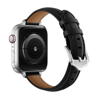 ALK Caviar Leather Band for Apple Watch in Black Silver - Alk Designs