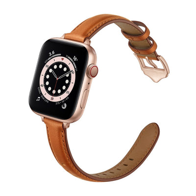 ALK Caviar Leather Band for Apple Watch in Brown Rose Gold - Alk Designs