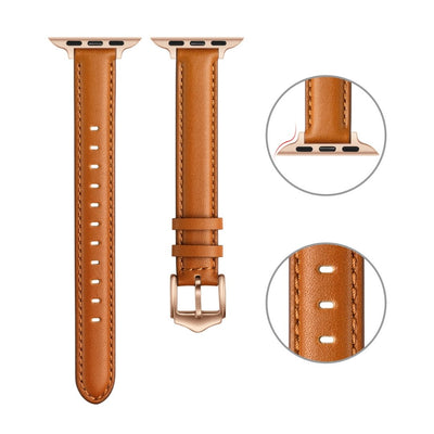 ALK Caviar Leather Band for Apple Watch in Brown Rose Gold - Alk Designs