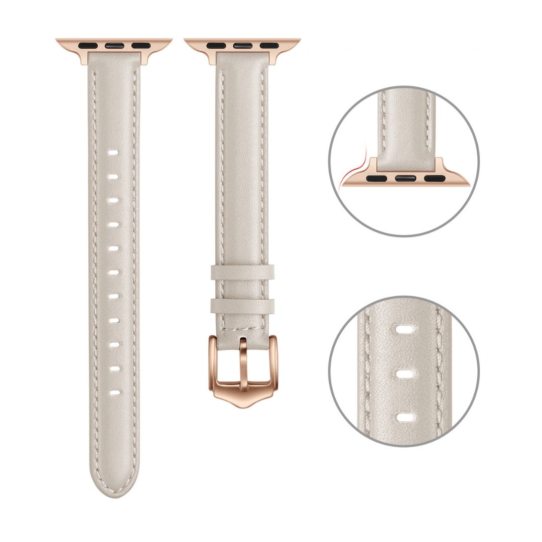 ALK Caviar Leather Band for Apple Watch in Taupe - Alk Designs