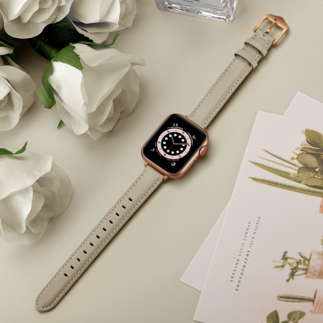 ALK Caviar Leather Band for Apple Watch in Taupe - Alk Designs