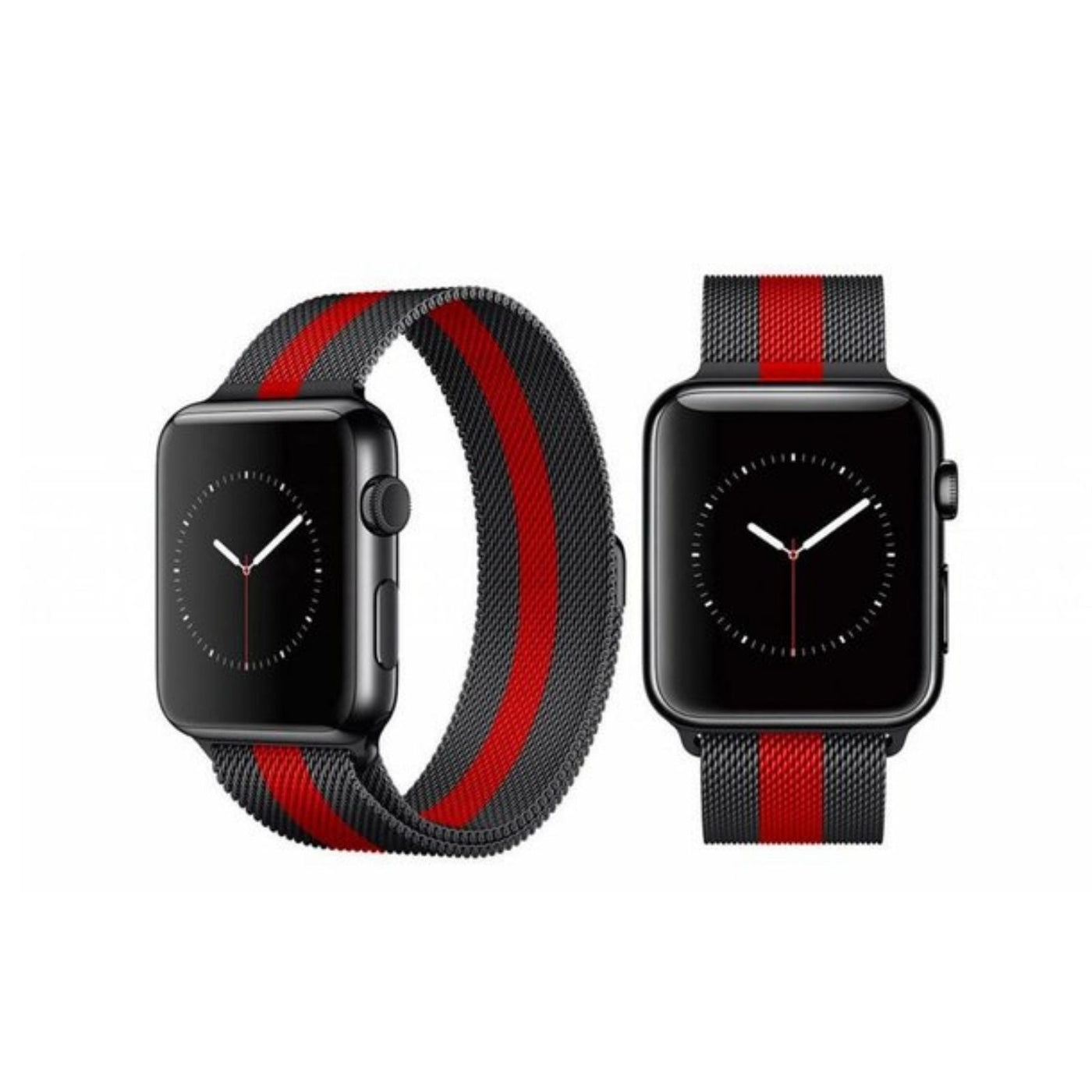 ALK Classic Milanese Band for Apple Watch in Black Red - Alk Designs