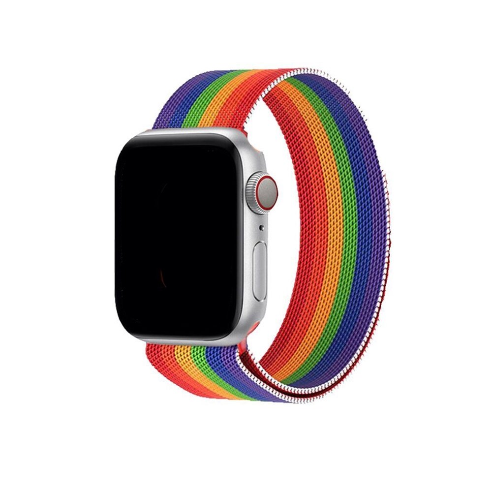 ALK Classic Milanese Band for Apple Watch in Striped Rainbow - Alk Designs