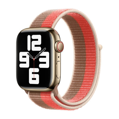 ALK Classic Nylon Band for Apple Watch in Pink Pomelo / Tan - Alk Designs