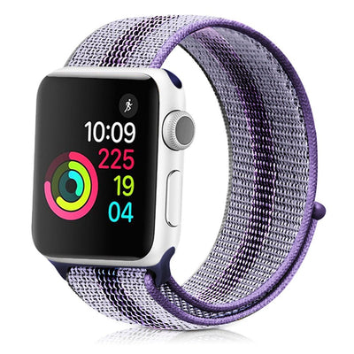 ALK Classic Nylon Band for Apple Watch in Purple Stripes - Alk Designs