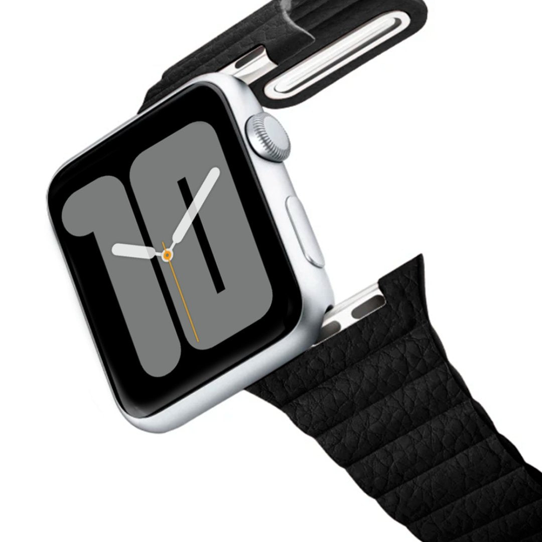 ALK Empire Leather Band for Apple Watch in Black - Alk Designs