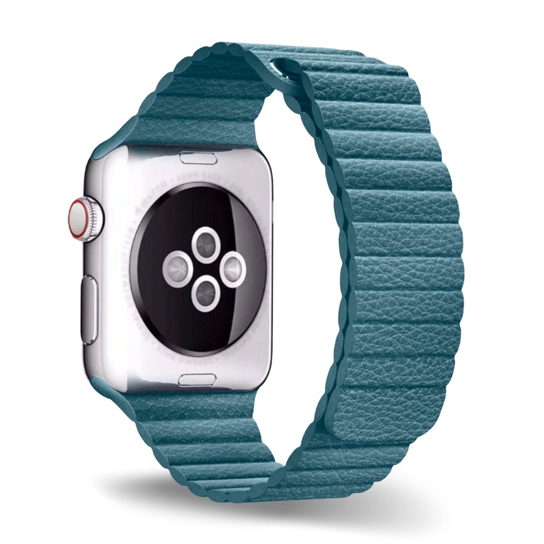 ALK Empire Leather Band for Apple Watch in Cape Cod Blue - Alk Designs
