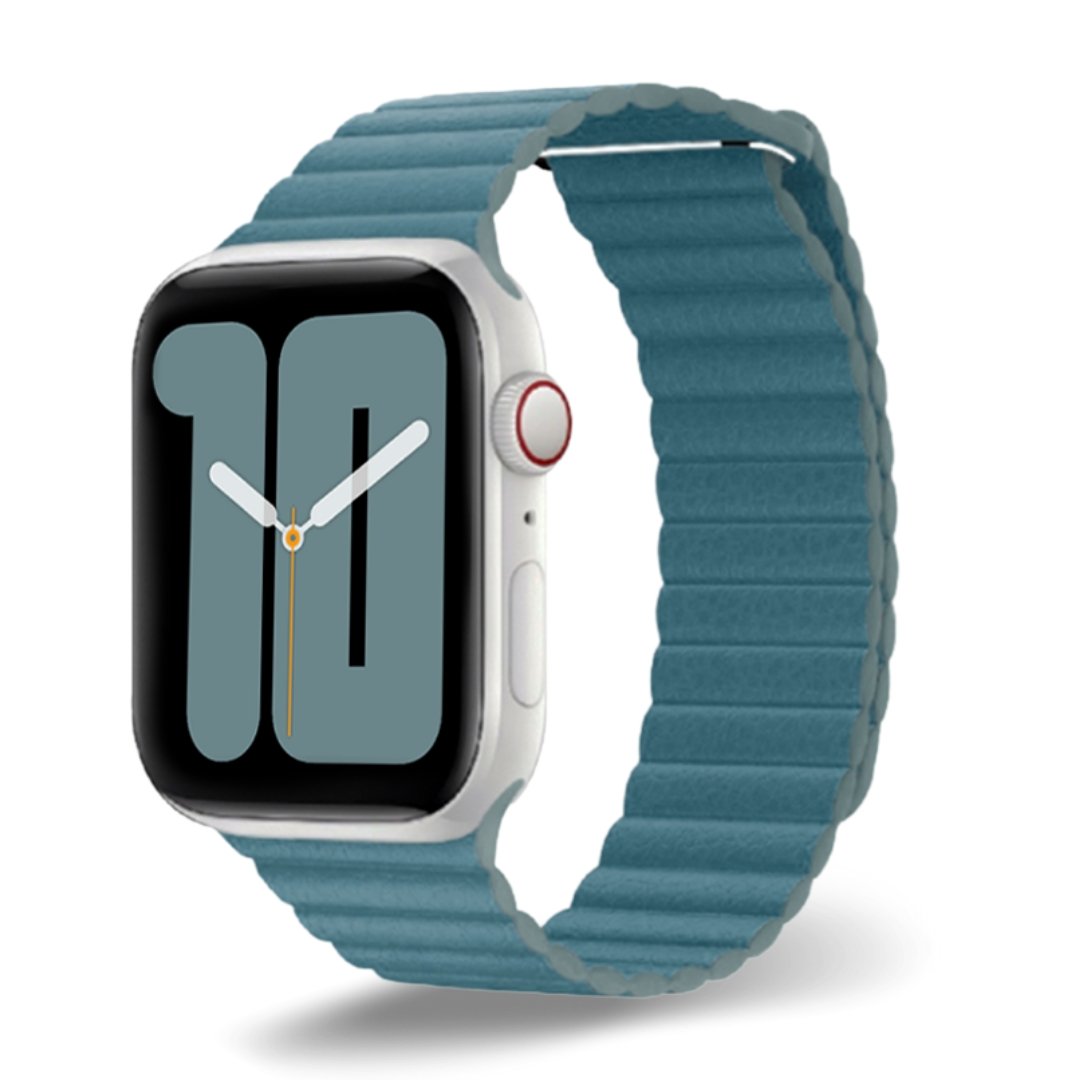 ALK Empire Leather Band for Apple Watch in Cape Cod Blue - Alk Designs