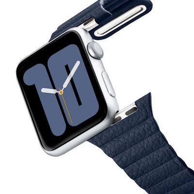 ALK Empire Leather Band for Apple Watch in Dark Blue - Alk Designs