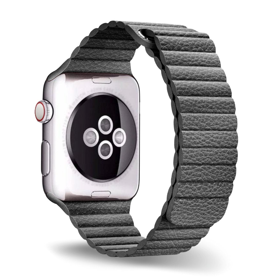 ALK Empire Leather Band for Apple Watch in Grey - Alk Designs