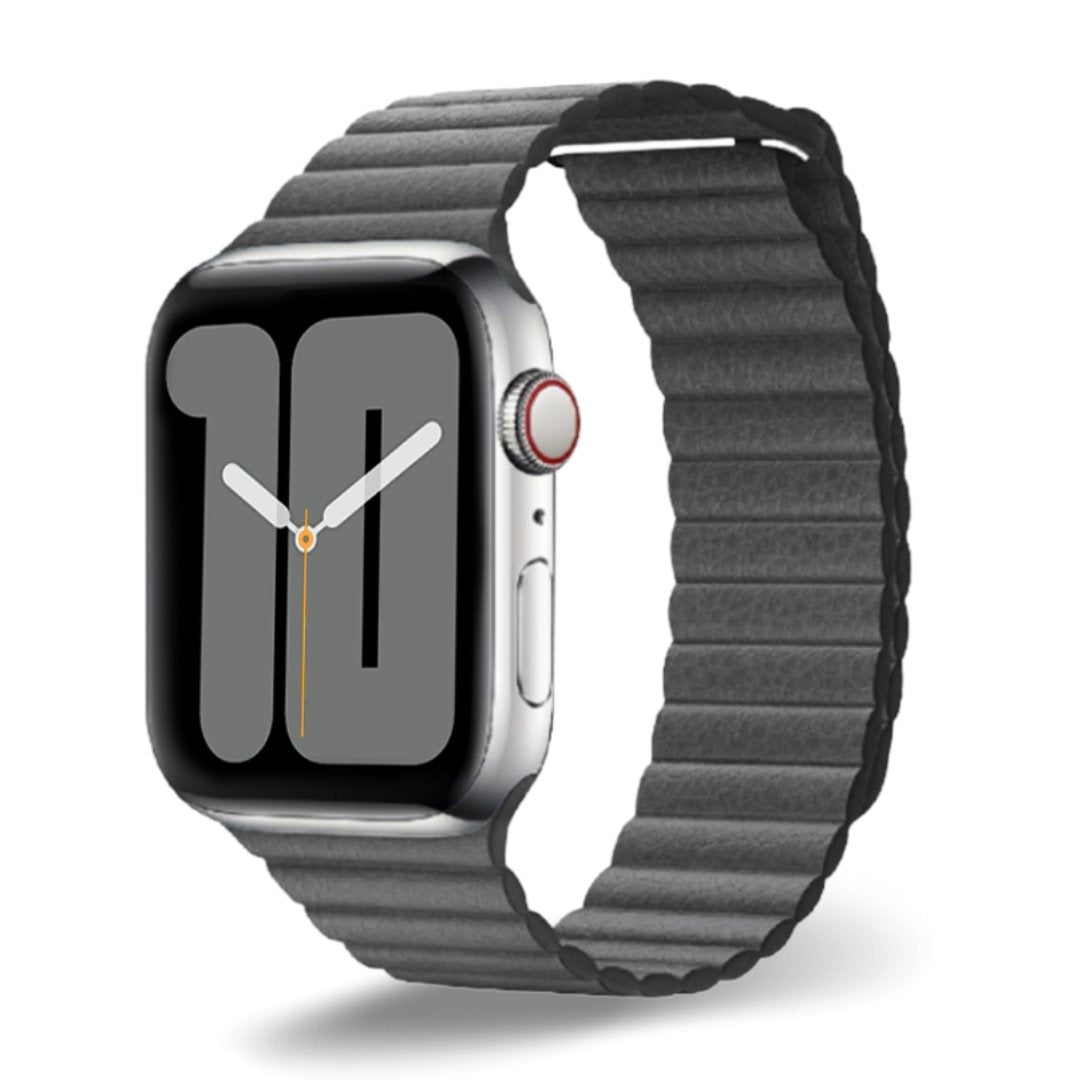 ALK Empire Leather Band for Apple Watch in Grey - Alk Designs