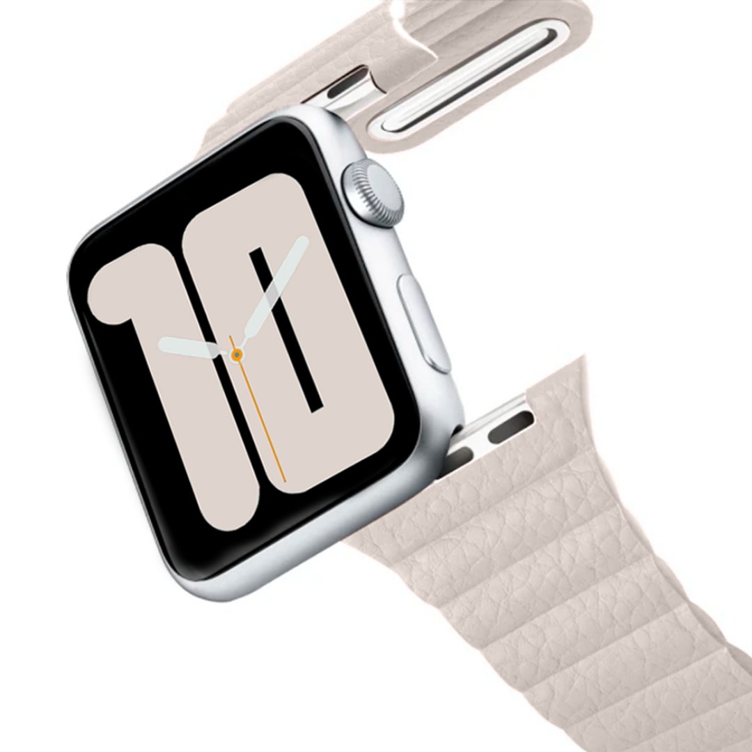 ALK Empire Leather Band for Apple Watch in Khaki - Alk Designs
