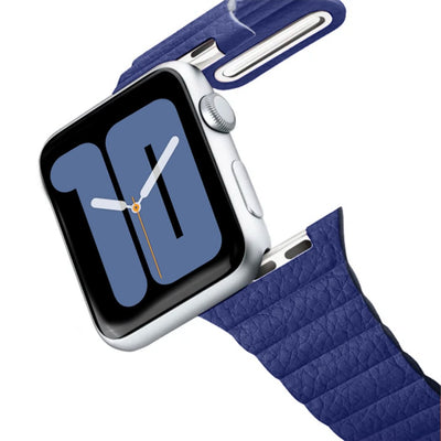 ALK Empire Leather Band for Apple Watch in Midnight Blue - Alk Designs
