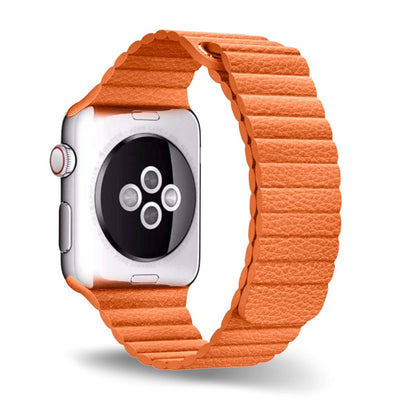 ALK Empire Leather Band for Apple Watch in Orange - Alk Designs