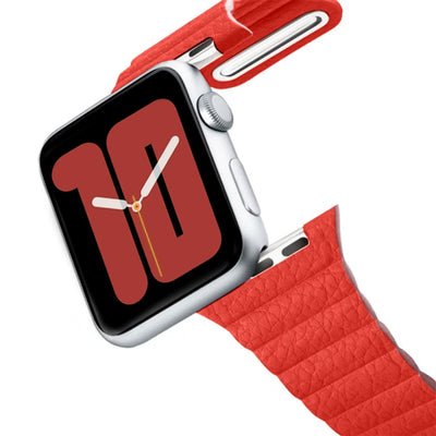 ALK Empire Leather Band for Apple Watch in Red - Alk Designs