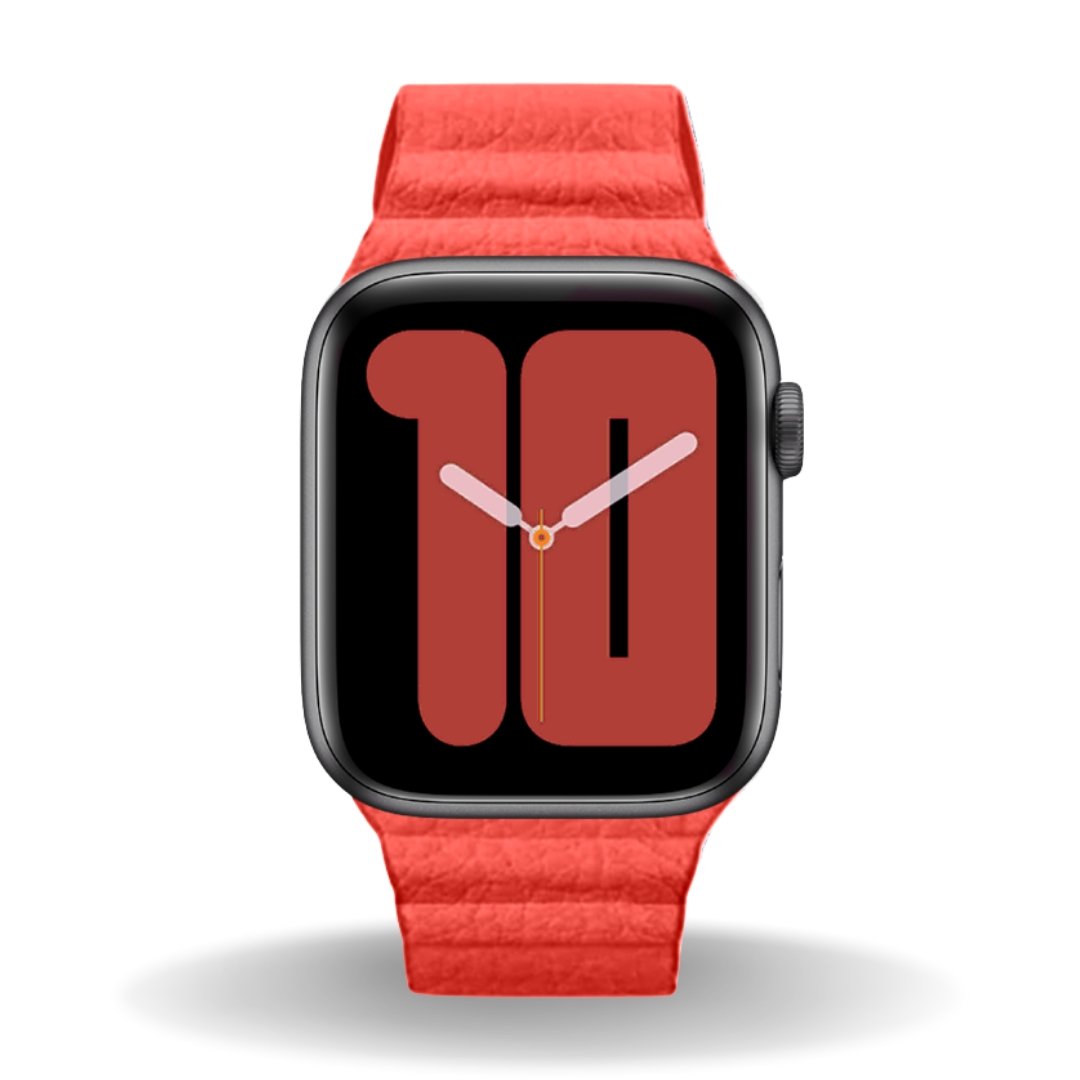 ALK Empire Leather Band for Apple Watch in Red - Alk Designs