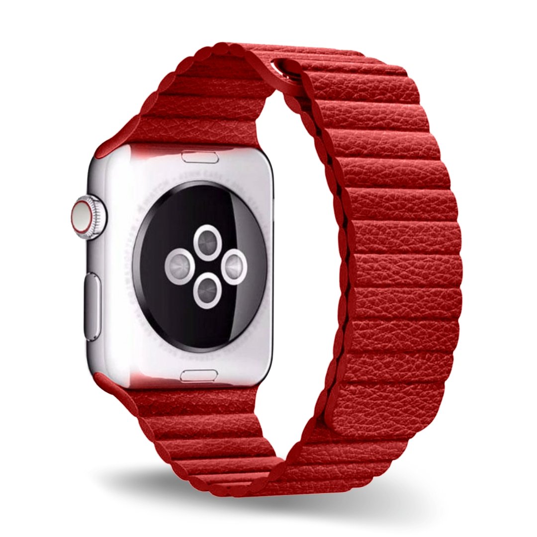 ALK Empire Leather Band for Apple Watch in Wine Red - Alk Designs