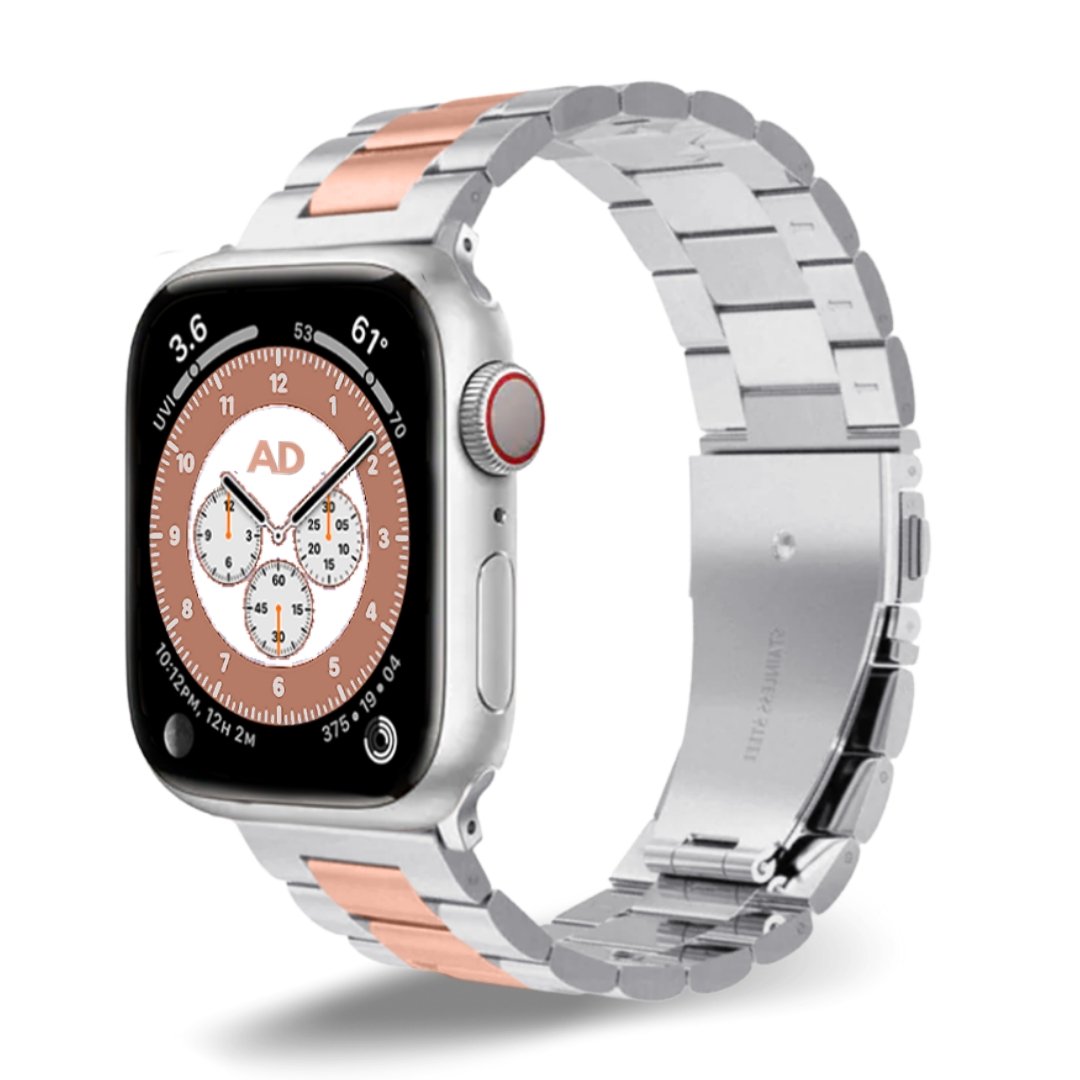 ALK Links Band for Apple Watch in Silver Rose Gold - Alk Designs