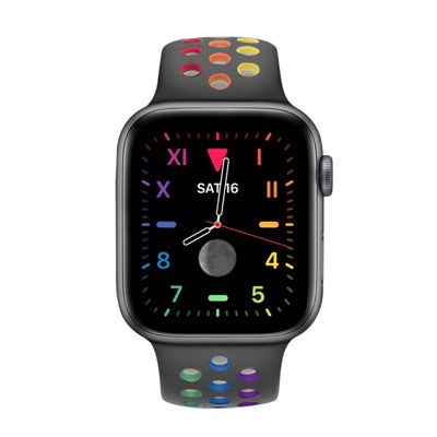 ALK Rainbow Sport Silicone Band for Apple Watch in Dark Grey Rainbow - Alk Designs