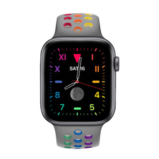 ALK Rainbow Sport Silicone Band for Apple Watch in Light Grey Rainbow - Alk Designs