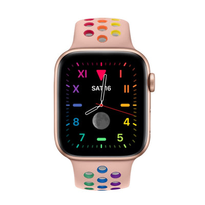 ALK Rainbow Sport Silicone Band for Apple Watch in Pink Rainbow - Alk Designs