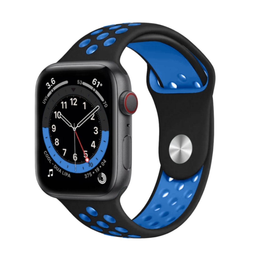 ALK Sport Silicone Band for Apple Watch in Black Blue