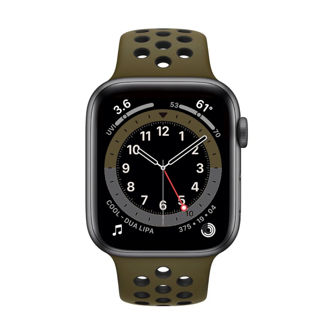 ALK Sport Silicone Band for Apple Watch in Dark Olive Black