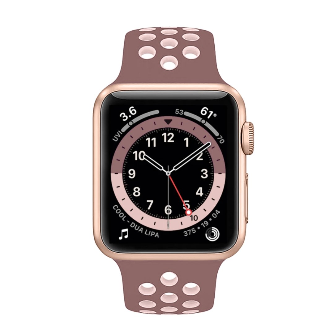 ALK Sport Silicone Band for Apple Watch in Mauve Pink
