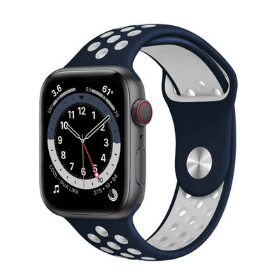 ALK Sport Silicone Band for Apple Watch in Navy White