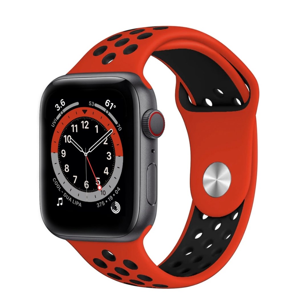 ALK Sport Silicone Band for Apple Watch in Red Black