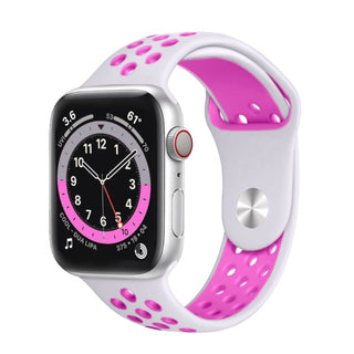 ALK Sport Silicone Band for Apple Watch in White Bright Pink