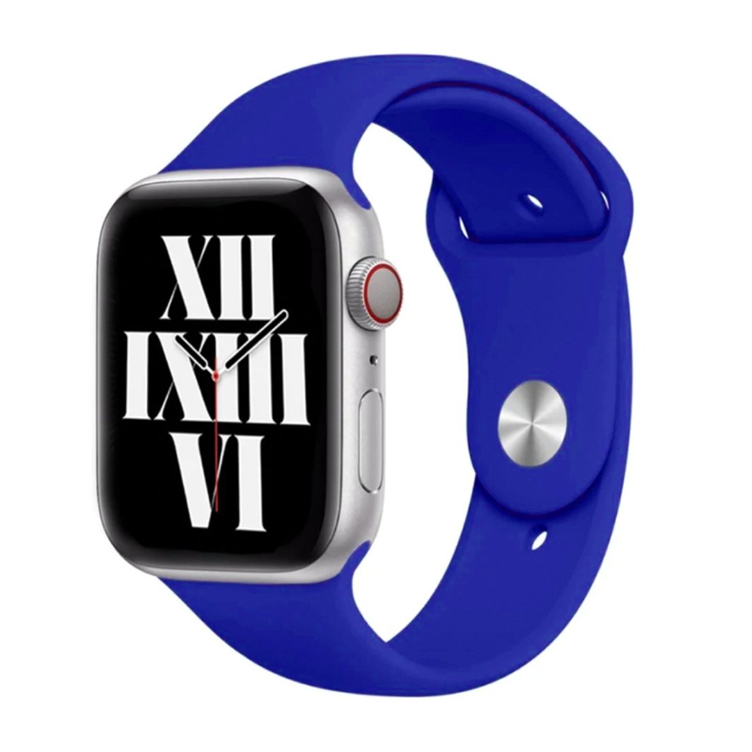 CLEARANCE ALK Classic Silicone Band for Apple Watch in Electric Blue - SINGLE STAP - ALK DESIGNS