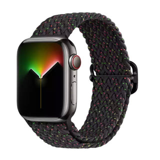 Elastic Braided Apple Watch Band in Black Unity - ALK DESIGNS