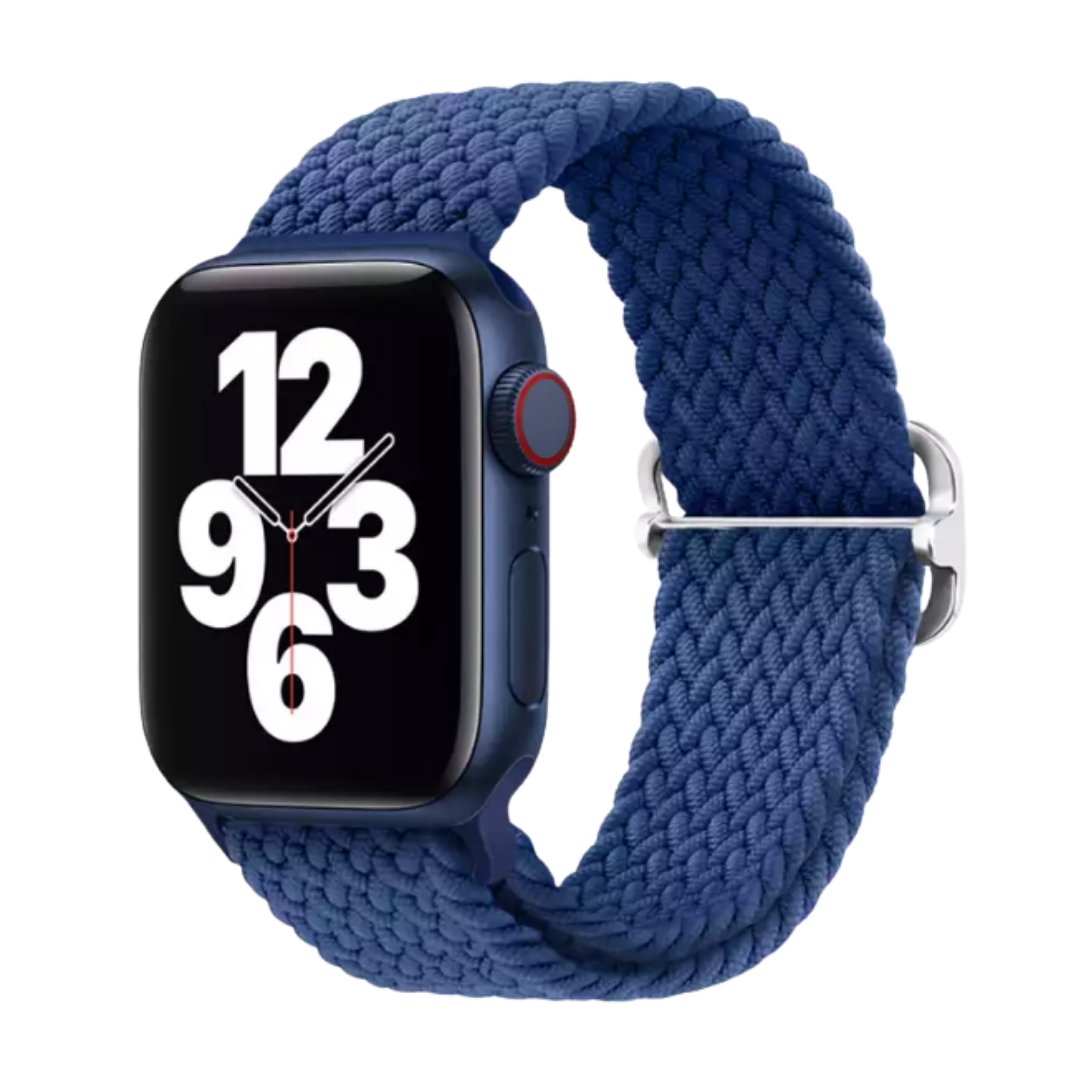 Elastic Braided Apple Watch Band in Blue - ALK DESIGNS