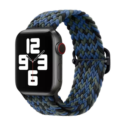 Elastic Braided Apple Watch Band in Blue Camouflage - ALK DESIGNS