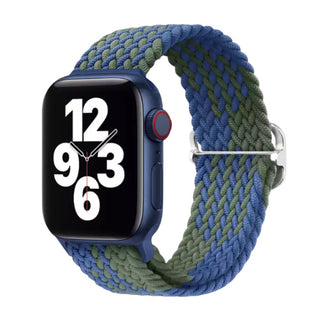 Elastic Braided Apple Watch Band in Blue Green - ALK DESIGNS